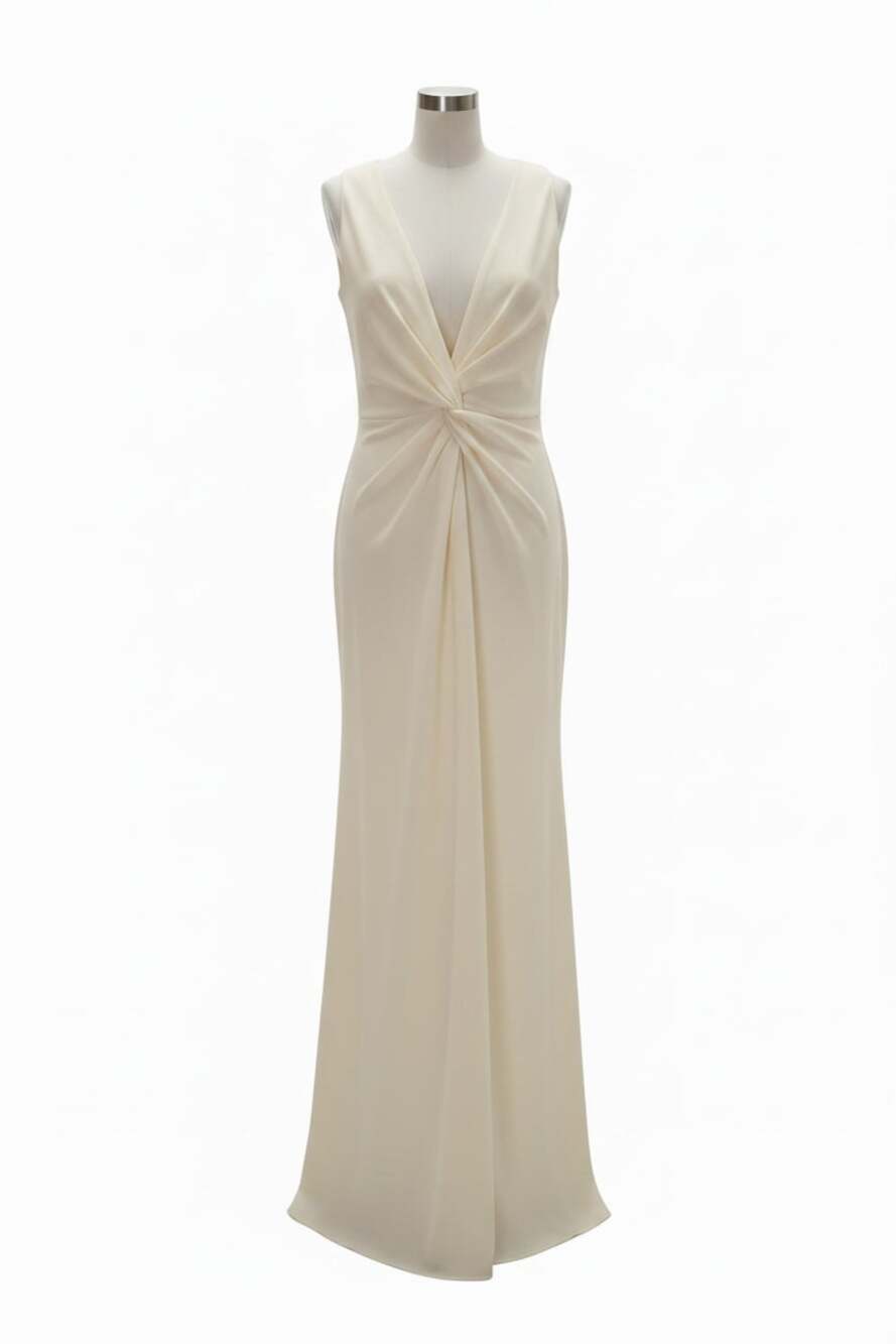 Halston Melanie Gown in Stretch Crepe - Picture 2 of 8